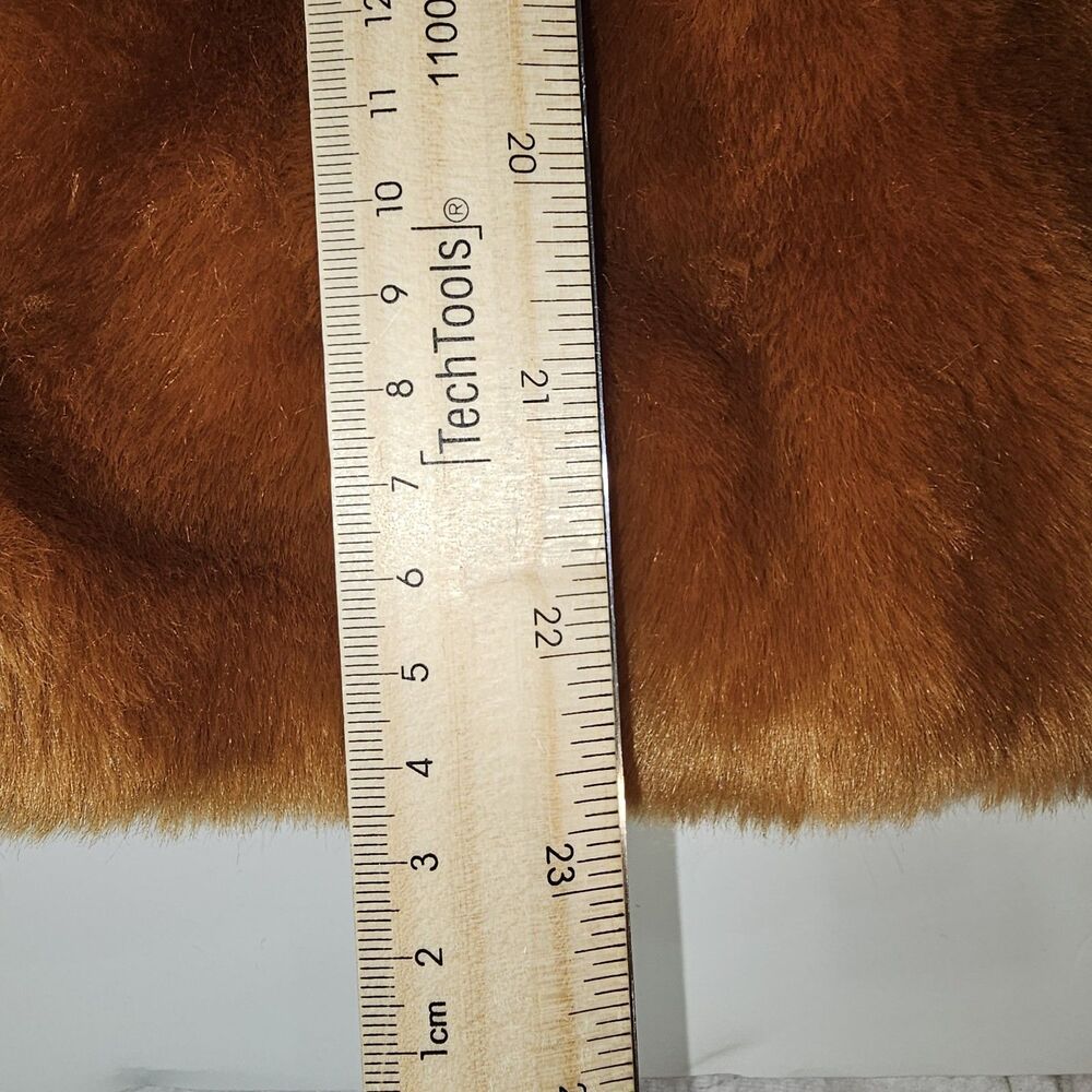 Free People Furry Bomber Jacket Brown/ Orange Zip Up Cozy XS - Picture 11 of 15